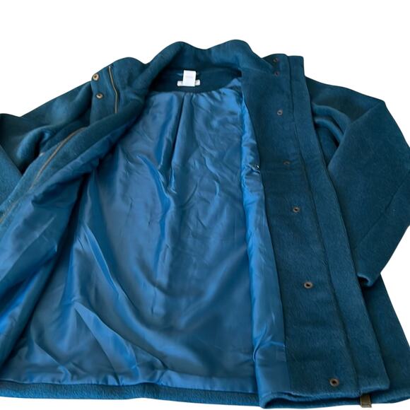Time for Me Teal Blue Coat Mid Weight Winter Lined Zipper Woman Size Large - Picture 8 of 13